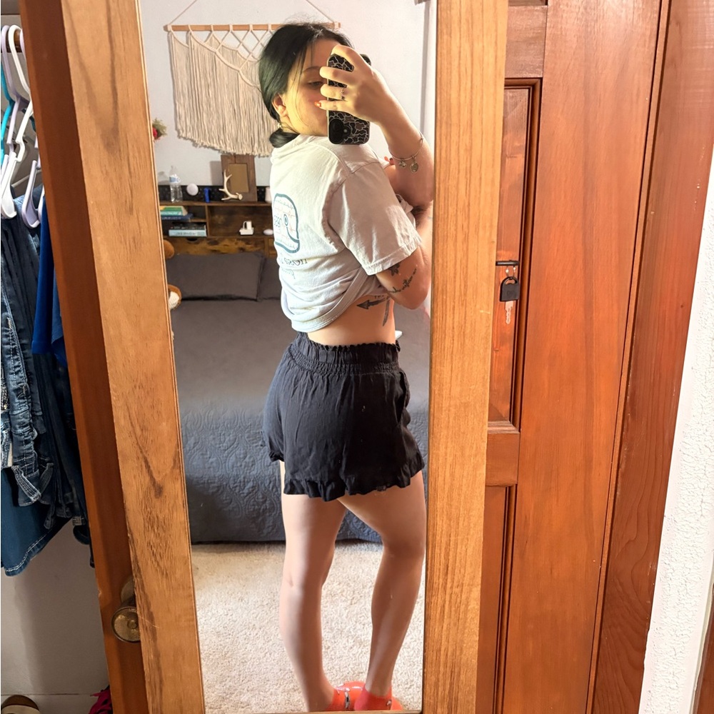 Vanilla Star Black High Waist Women's Shorts
